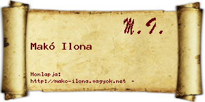 Makó Ilona névjegykártya